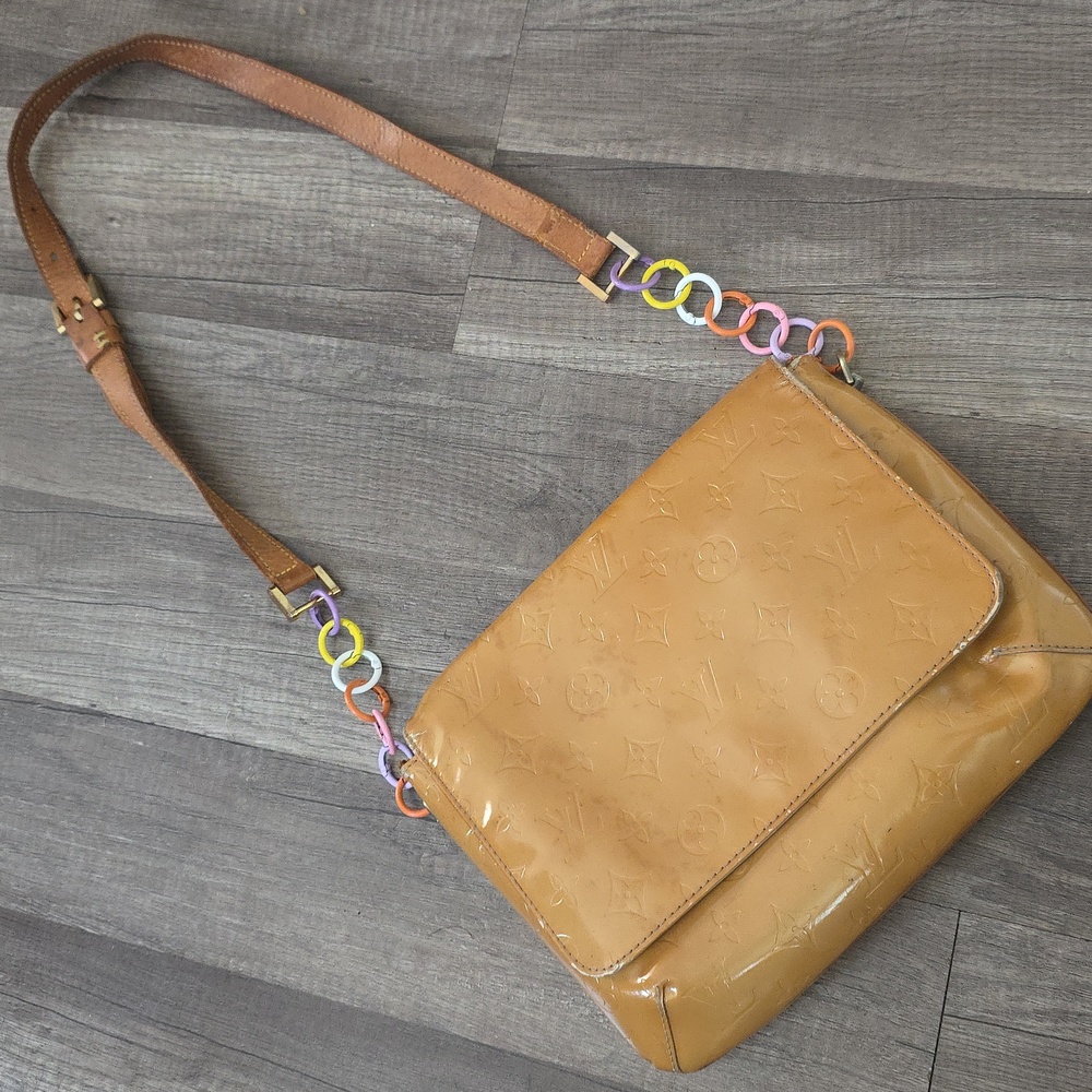 Louis Vuitton Lv Thompson Street Upcycled Yellow Vernis Revolve Crossbody Bag